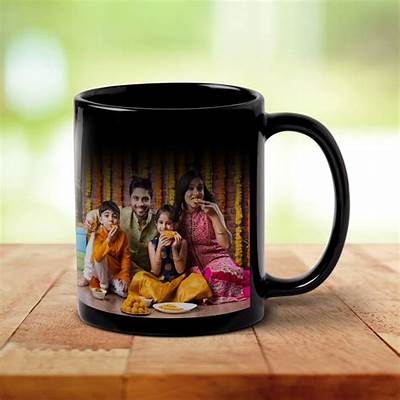 Personalized Photo On Black Coffee Mug