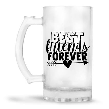 Glass Printed Beer Mug
