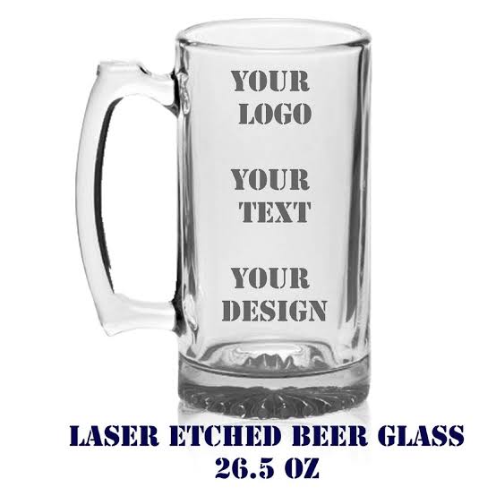 Glass Printed Beer Mug