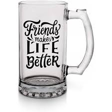 Glass Printed Beer Mug