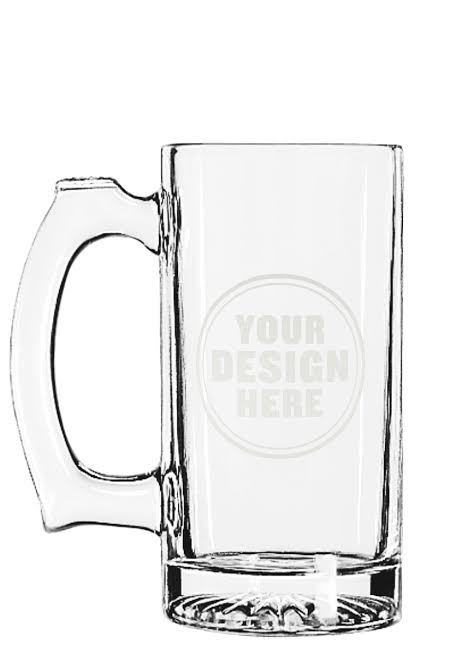 Glass Printed Beer Mug