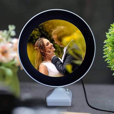 Round Magic Mirror Tabletop Customized Photo Frame