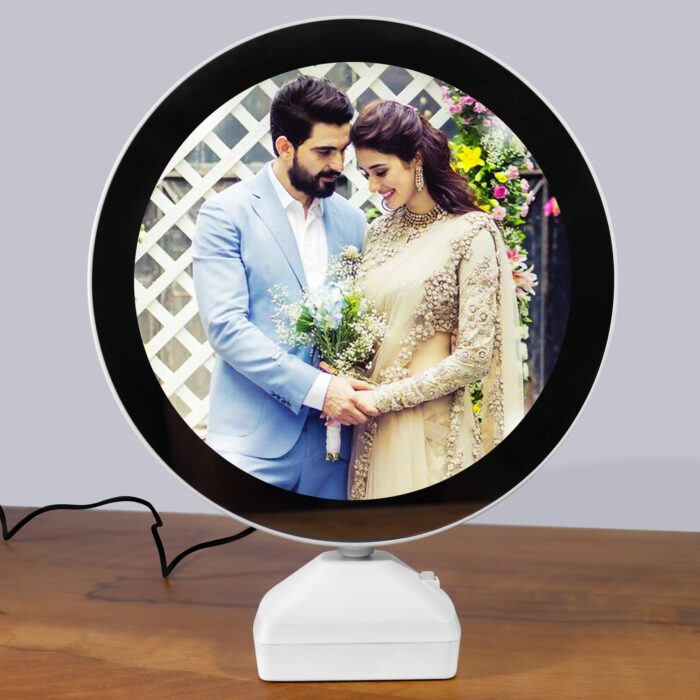 Round Magic Mirror Tabletop Customized Photo Frame